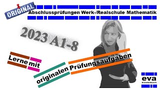 Abschlussprüfung 2023 A18b  BW Realschule Mathematik [upl. by Elokcin]