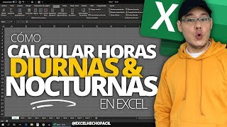 Cómo CALCULAR HORAS DIURNAS y NOCTURNAS en Excel [upl. by Kappel]