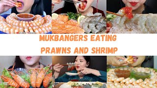 mukbangers eating prawns and shrimp  ASMR Compilation [upl. by Oflodur]