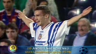 Andriy Shevchenko  Unforgettable Performance vs Barcelona 1997 [upl. by Anawak]