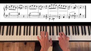 Daniel Steibelt Adagio in A minor from Sonatina in C Easy 3 part piano tutorial with full score [upl. by Hayifas]