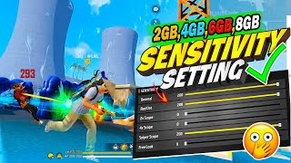 Best Sensitivity Setting For Headshot⚙️ 2GB  3GB  4GB  6GB  8GB  12GB RAM  FREE FIRE [upl. by Gusella]