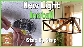 How To Install a Hanging Light Fixture  Dining Room Light Fixture [upl. by Eilyah]