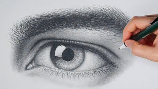 How to Draw a REALISTIC EYE [upl. by Hayilaa]