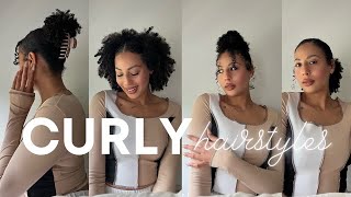 6 easy CURLY hairstyles  3b3c hair [upl. by Aelyk670]