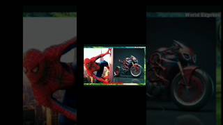 All superheroes with bike on simpa pa pa song ironman spiderman trendingshorts [upl. by Ydnam306]