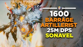 Lost Ark 1600 Barrage Artillerist  25m DPS Sonavel [upl. by Nalani629]