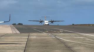 Aurigny ATR 72600 GOTAR Departing Guernsey Airport EGJB 4K [upl. by Salb947]