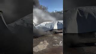 Electric Vehicle Firefighter Training Fire Blankets firefightingequipment firefighter tesla [upl. by Gnud]