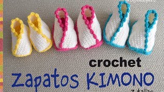 Zapatos kimono tejidos a crochet para bebés  Tejiendo Perú [upl. by Dugaid796]