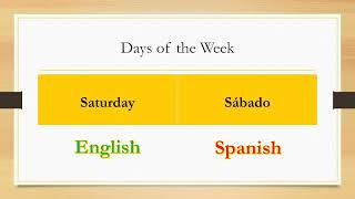 Bilenglang Read and Learn Spanish Days of the Week [upl. by Arliene]