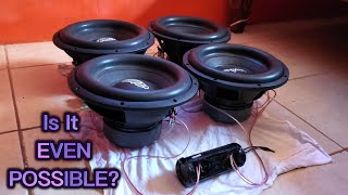 Can THIS Small JBL Flip 4 REALLY Power FOUR 12inch Subwoofers [upl. by Nerrad]