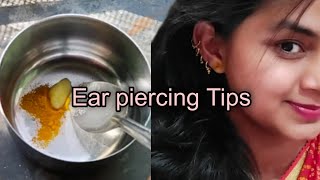 Ear piercing Home Remedy Tips RituKumawat कान छिदवाने के बाद क्या लगाते हैं earpiercings [upl. by Carli]