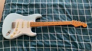 Fender Vintera 50s Stratocaster Daphne Blue unboxing video new guitar [upl. by Gunthar]