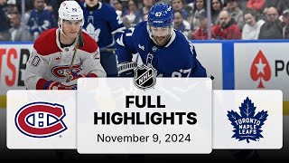 NHL Highlights  Canadiens vs Maple Leafs  November 09 2024 [upl. by Chelsey]