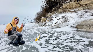 Polar Vortex Froze The LAKE OF GIANTS Second Biggest Ice Fishing [upl. by Alina]