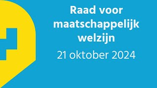 Raad voor maatschappelijk welzijn Zottegem 21 oktober 2024 [upl. by Woolcott]