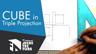 Axonometric Of A Floating 6 cm Cube In Isometric Drawing And Ortographic Projection [upl. by Aitret]