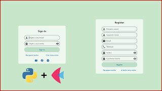 PAGINA DE LOGIN E CADASTRO COM PYTHON  FLET [upl. by Gasperoni721]