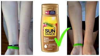 Review dm SunDance Selbstbräunigungsmilch  Self tanner [upl. by Rehpotsrik518]