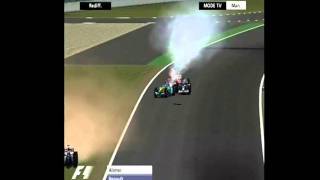 Hockenheim Alonso crash f1 06 PS2 [upl. by Ecila868]