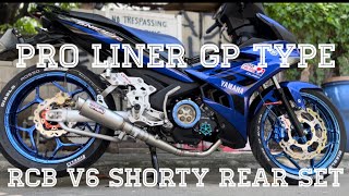 Sniper 150  ProLiner GP racing exhaust pipe  RCB V6 rear set shorty  Y15ZR  Exciter 150 [upl. by Ettennaj]