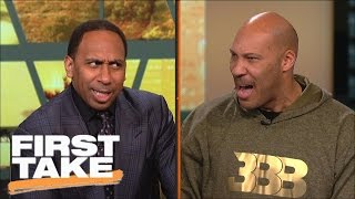 LaVar Ball amp Stephen A have an intense shouting match  First Take [upl. by Araek]