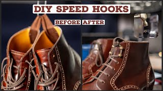 I installed my own speed hooks on my shell cordovan boots [upl. by Jamison]