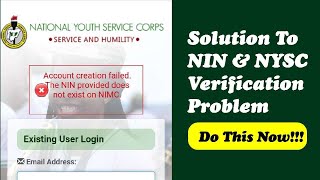 Solution To NIN amp NYSC Verification Problem [upl. by Acima]