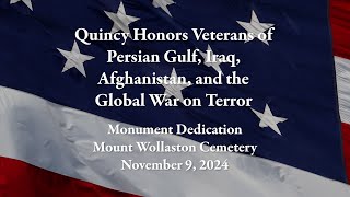 Quincy Honors Veterans of Persian Gulf Iraq Afghanistan and the Global War on Terror 1192024 [upl. by Clair672]