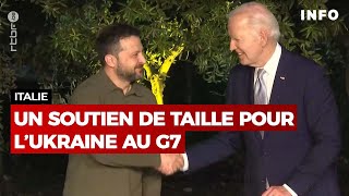 Italie  soutien de taille pour lUkraine au G7  RTBF Info [upl. by Chace212]