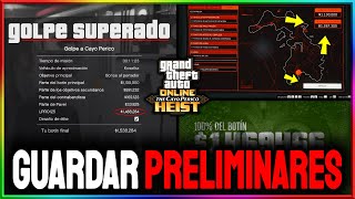 COMO GUARDAR PRELIMINARES amp BOTIN de CAYO PERICO SOLO  GTA Online PC [upl. by Adnamal]