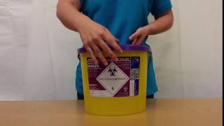 OLD VIDEO  Assembling a lid onto a SHARPSGUARD® container [upl. by Clippard]