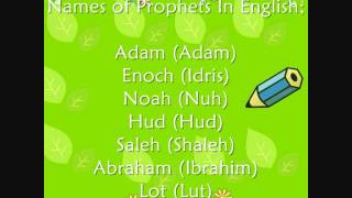 The Names of 25 Prophets Mentioned in the Quran Rahmah Muslim Homeschool [upl. by Ahtanaram984]