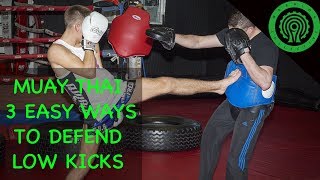 Muay Thai 3 Easy Ways to Defend Low Kicks in Sparring or Fighting Tutorial [upl. by Gaston]