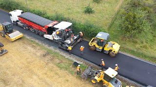 Vidéo aérienne par drone d’un chantier de Travaux Publics de réfection de voirie [upl. by Norvil113]