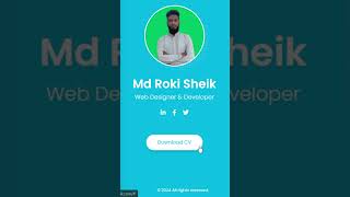 Profile Card Design Using HTML CSS and Javascript trending webdesign frontend coding [upl. by Eceinal]