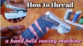 Ep1 How to thread a portable sewing machine or stapler aka handheld sewing machine noelcrafts [upl. by Ecirted40]