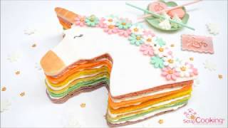 RECETTE  Rainbow cake licorne  SCRAPCOOKING® [upl. by Esther934]