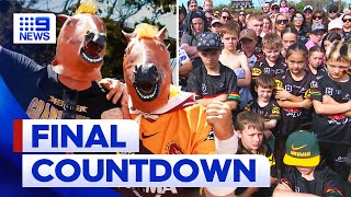 Final countdown on for 2023 NRL grand final kickoff  9 News Australia [upl. by Ettenej]