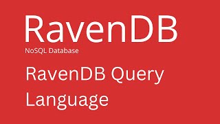 RavenDB  How to Use Query in RavenDB Studio RQL [upl. by Eelasor95]