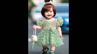 Beautiful baby modeling 💝cute baby babymodelingairunway fashion kidstrending frockdesign [upl. by Eneirda287]