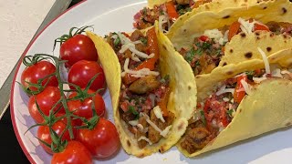 TAVUKLU TACO TARİFİ 🌮  Evde En Kolay Taco Ekmeği Nasıl Yapılır💯 Gerçek Salsa Sosu Tarifi 🔝 [upl. by Hose]