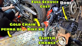 Benelli 600i Service  Gold Chain Installed  Clutch Change  Cost 20k [upl. by Aihpledalihp]