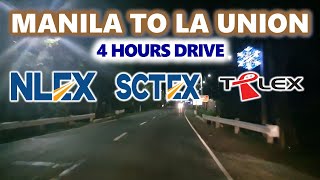 Manila to La Union via NLEX SCTEX TPLEX ➤ 4 Hour Road Trip [upl. by Gitt]