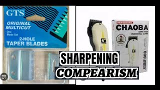 HOW TO SHARPENING CORDLESS CLIPPER BLADES\COMPEARISM\CHAOBA amp GTS BLADES\TUTORIALPro [upl. by Signe]