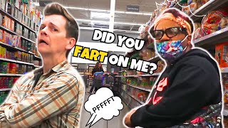 ANGRY lady yells at me for farting  Fart Pranks at Walmart Jack Vale [upl. by Burne]