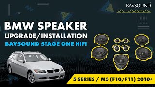 BMW Speaker UpgradeInstallation  5 Series  M5 F10F11 2010  BAVSOUND Stage One HiFi [upl. by Alat]