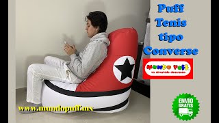 Sillón Puff Tenis tipo Converse Conoce detalles y adquiérelo en wwwmundopuffmx mundopuffmexico [upl. by Aerdnael]