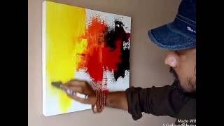 Demonstration of Abstract painting by Suraj Patel [upl. by Lirbaj530]